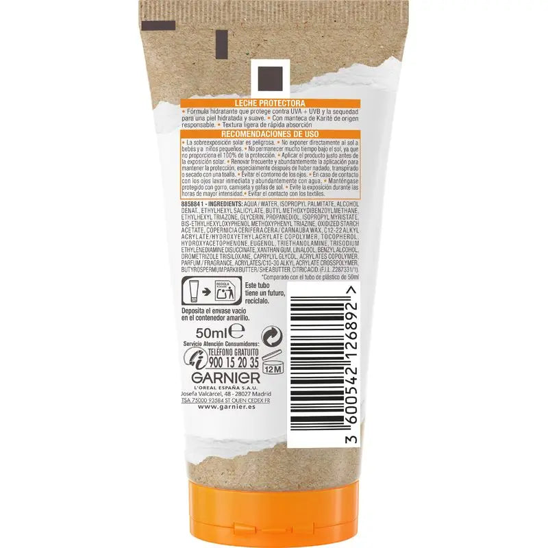 Garnier Delial Leche Protectora Spf 30 Hydra 24 Protect, Resistente Al Agua Y Fórmula Hidratante Con Manteca De Karité 