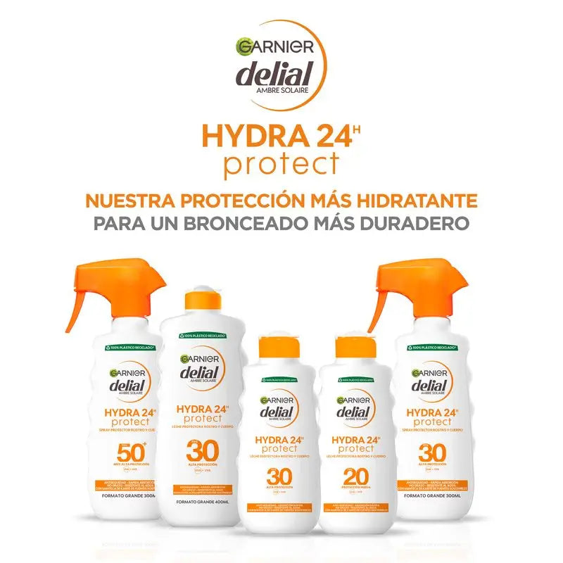 Garnier Delial Leche Protectora Spf 30 Hydra 24 Protect, Resistente Al Agua Y Fórmula Hidratante Con Manteca De Karité 