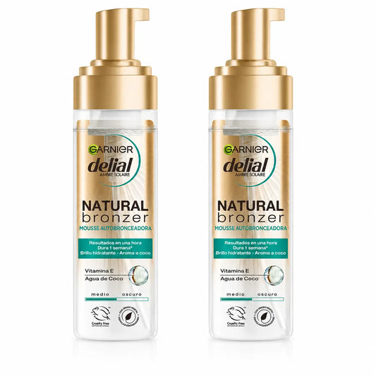 Garnier Delial Mousse Autobronceadora Con Agua De Coco Hidratante 200 Ml , pack 2
