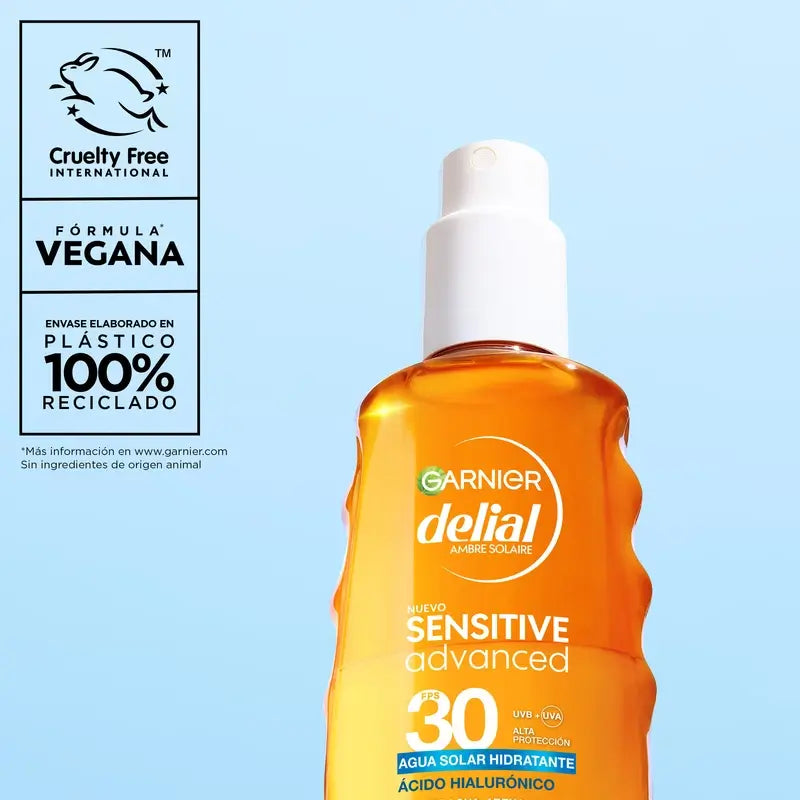 Garnier Delial Sensitive Advanced Agua Solar Hidratante Spf 30, 150Ml