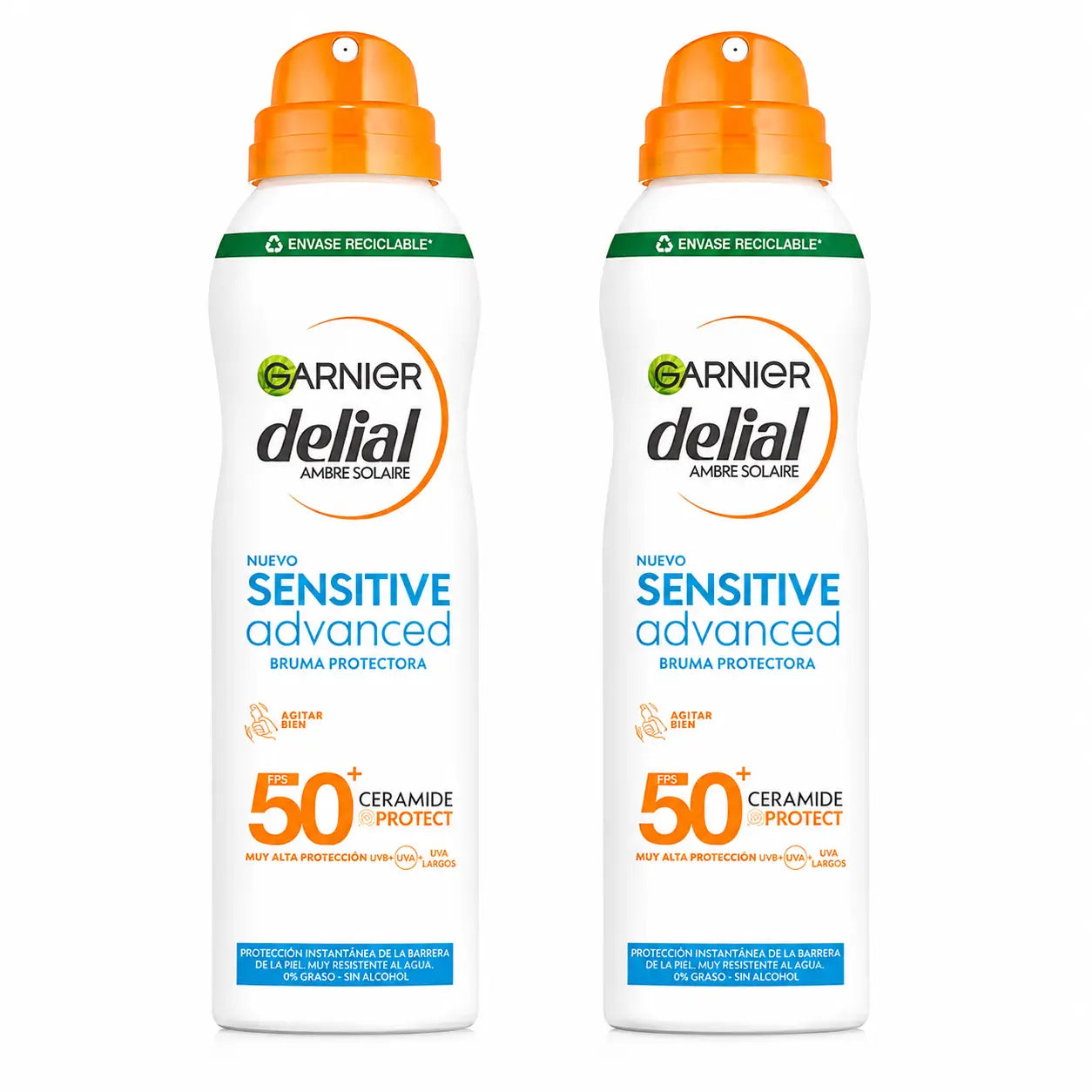 Garnier Delial Sensitive Advanced Ip50+ Bruma Para Pieles Sensibles, Claras E Intolerantes Al Sol. Pediátrico, 150Ml , pack 2