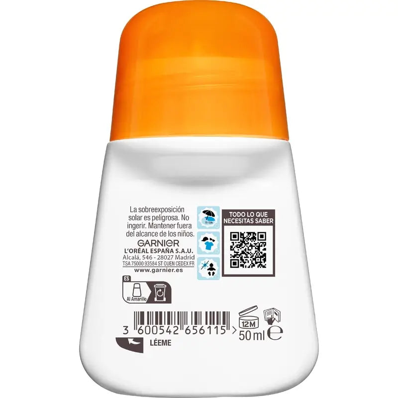 Garnier Delial Sensitive Advanced Kids Roll-On Con Color Fps 50+, 50 ml