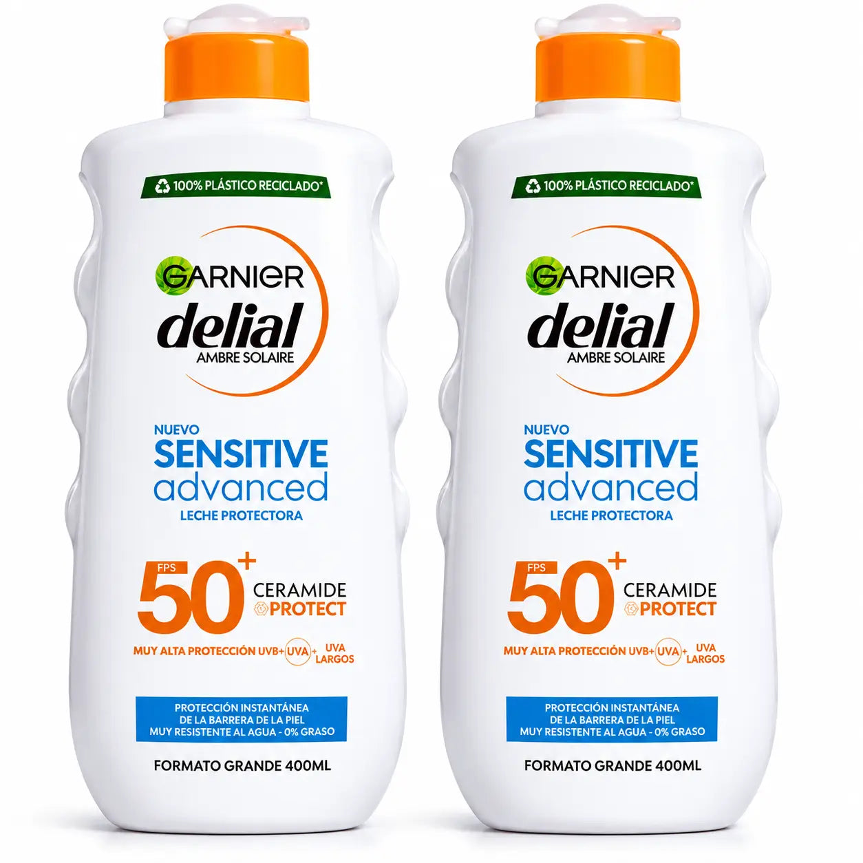 Garnier Delial SPF50+ Leche Solar 400 m, pack 2