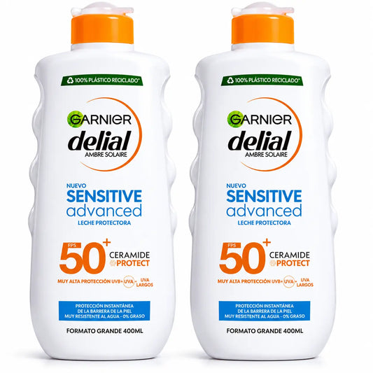 Garnier Delial SPF50+ Leche Solar 400 m, pack 2