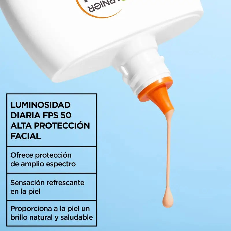 Garnier Delial Super Uv Agua Fluido Facial Refrescante Spf 50 Efecto Mate, 50 ml