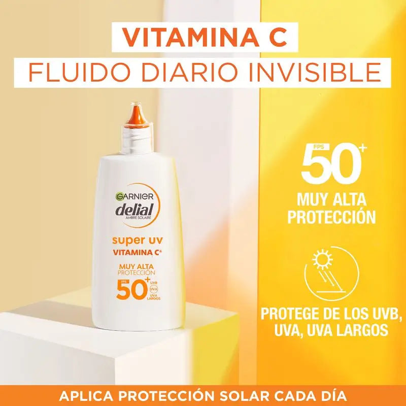 Garnier Delial Super Uv Vitamina C Fps50+ Crema Fluida Diaria Anti-Manchas Oscuras