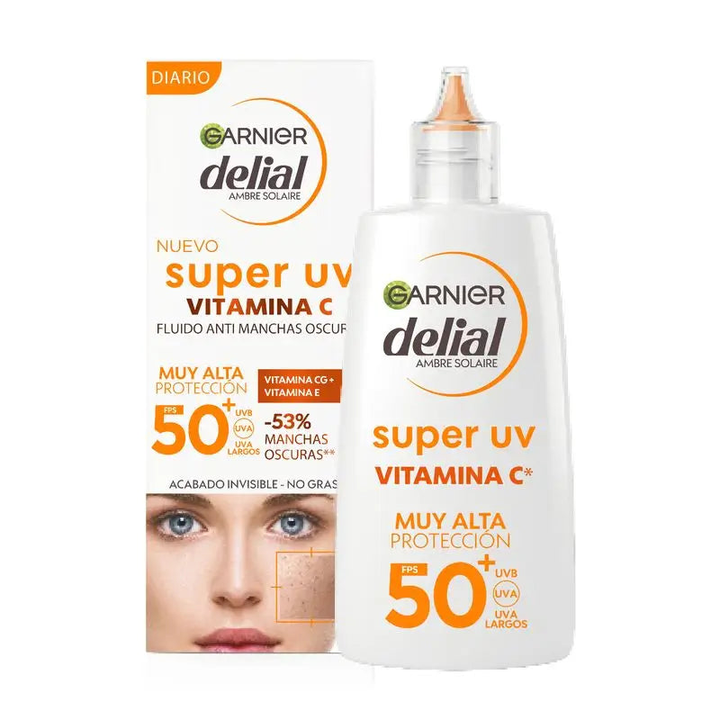 Garnier Delial Super Uv Vitamina C Fps50+ Crema Fluida Diaria Anti-Manchas Oscuras
