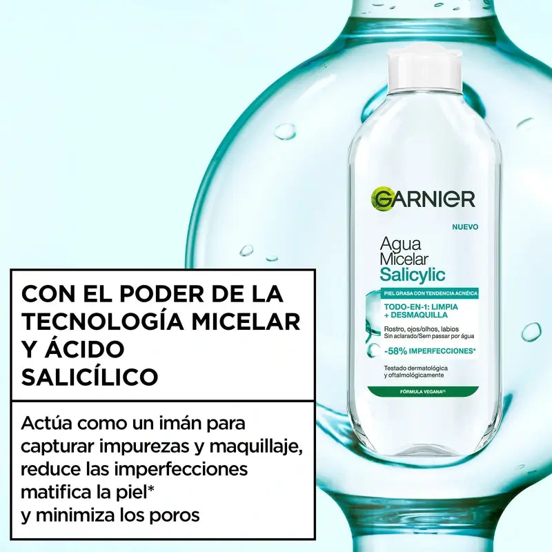 Garnier Face Cleansing Products Agua Micelar Salicylic Anti-Imperfecciones , 400 ml