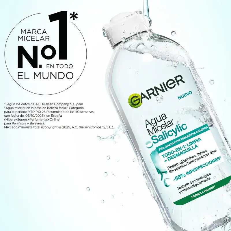 Garnier Face Cleansing Products Agua Micelar Salicylic Anti-Imperfecciones , 400 ml