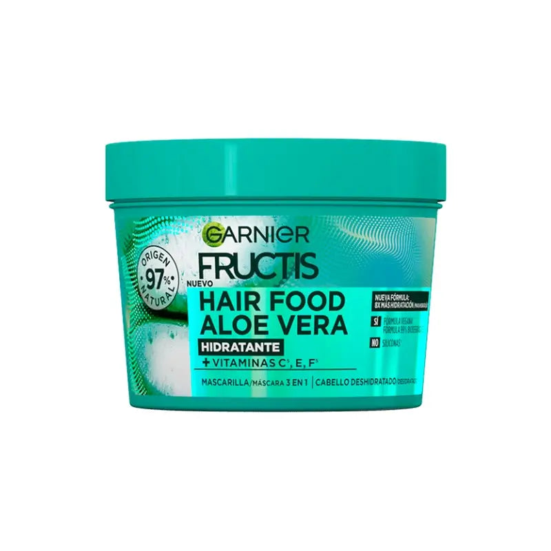 GarnierFructis Hair Food Aloe Vera Mascarilla 3 En 1 Hidratante 400 Ml Para Cabello Deshidratado