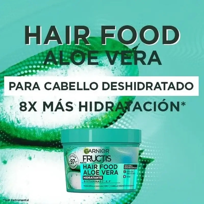 GarnierFructis Hair Food Aloe Vera Mascarilla 3 En 1 Hidratante 400 Ml Para Cabello Deshidratado