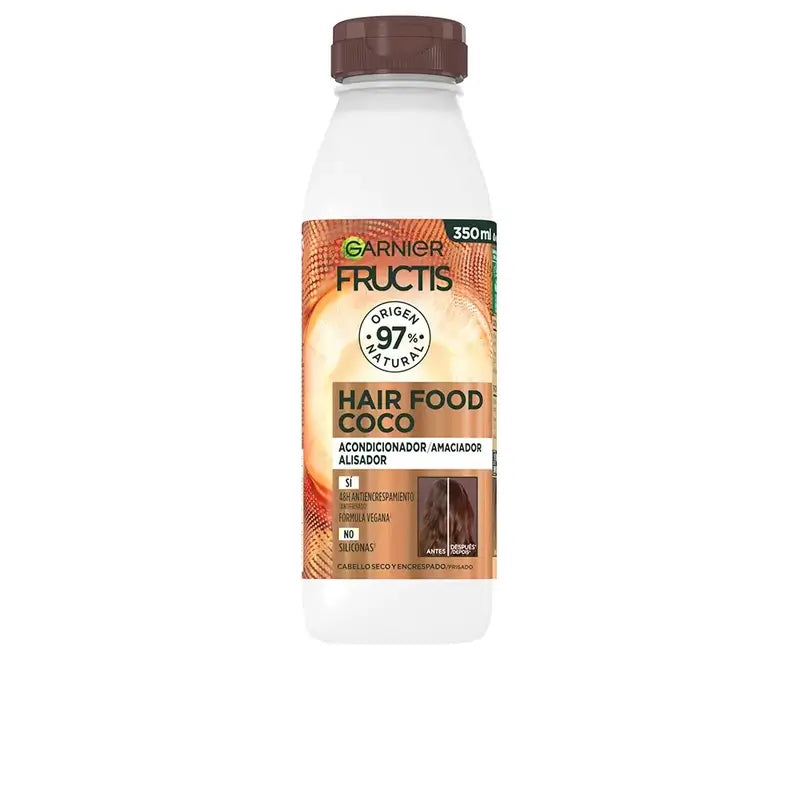 Garnier Fructis Hair Food Coco Acondicionador Alisador 350 Ml Para Cabello Seco Y Encrespado