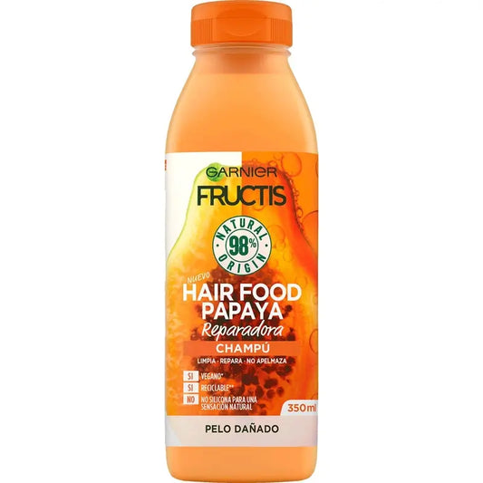 GarnierFructis Hair Food Papaya Champú 350 Ml Para Cabello Dañado