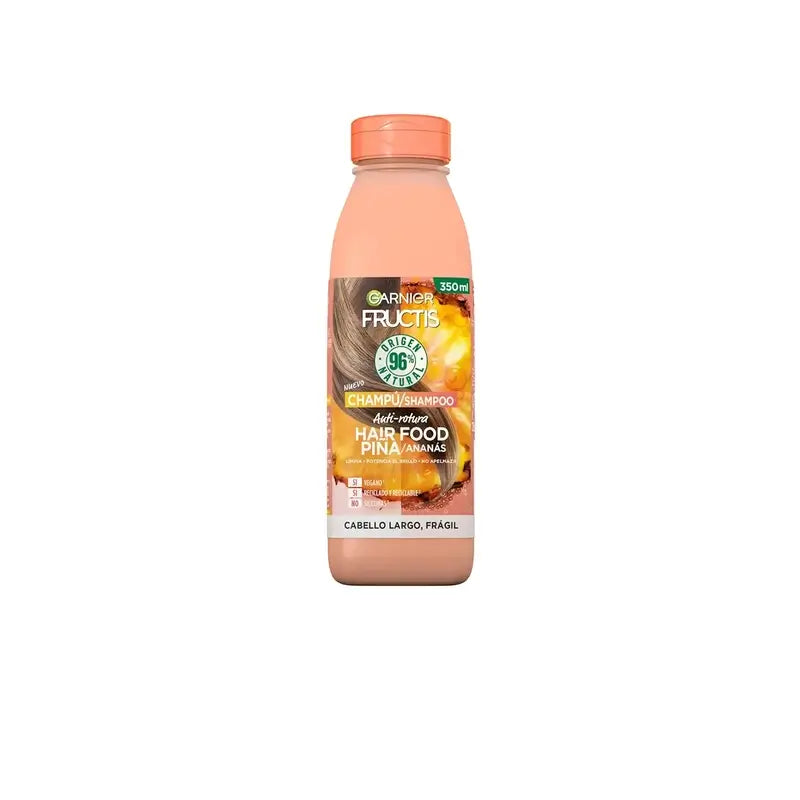 GarnierFructis Hair Food Piña Champú Anti-Rotura 350 Ml Para Cabello Largo, Frágil