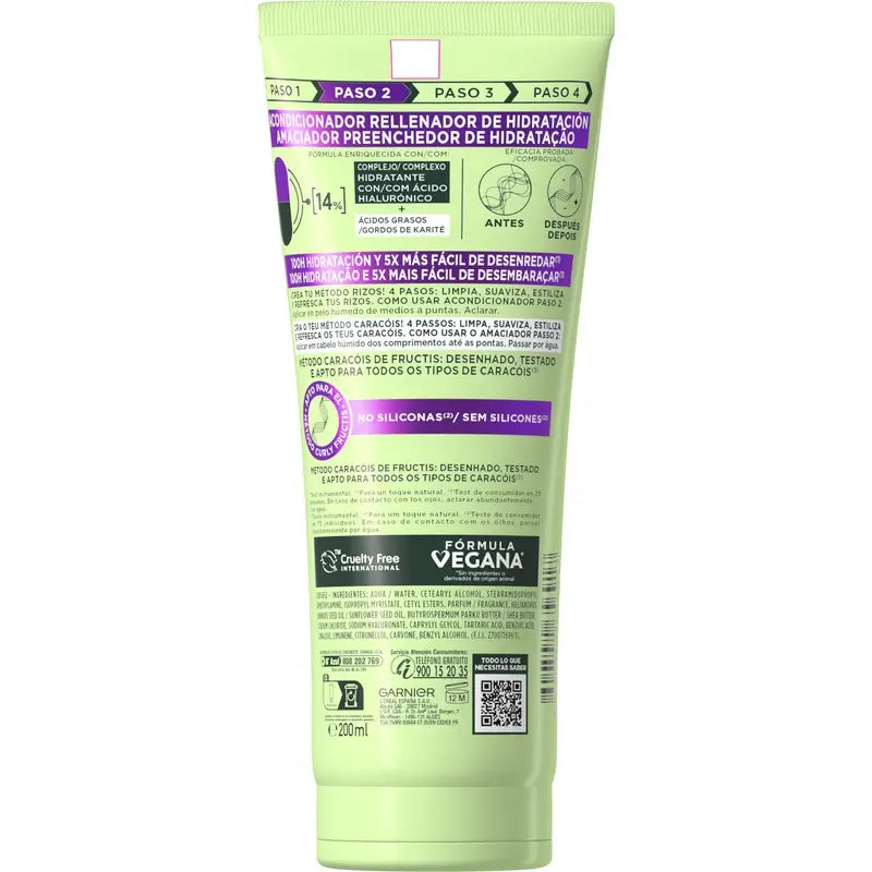 Garnier Fructis Método Rizos Acondicionador Paso 2, 200 ml