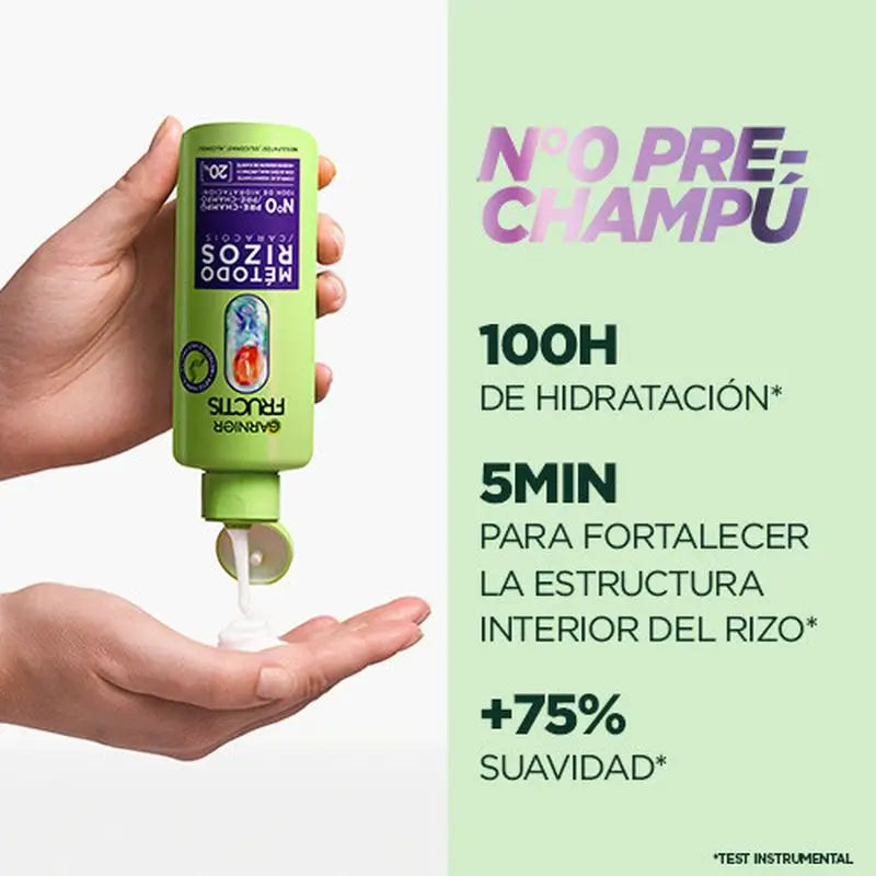 Garnier Fructis Método Rizos Pre-Champú Nº0 Para Rizos Hidratados Durante 100H 200Ml