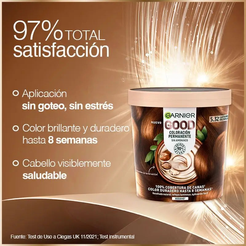 Garnier Good Coloración Permanente Sin Amoniaco, 90% Origen Natural Tono 5.32 Burnished Sunset