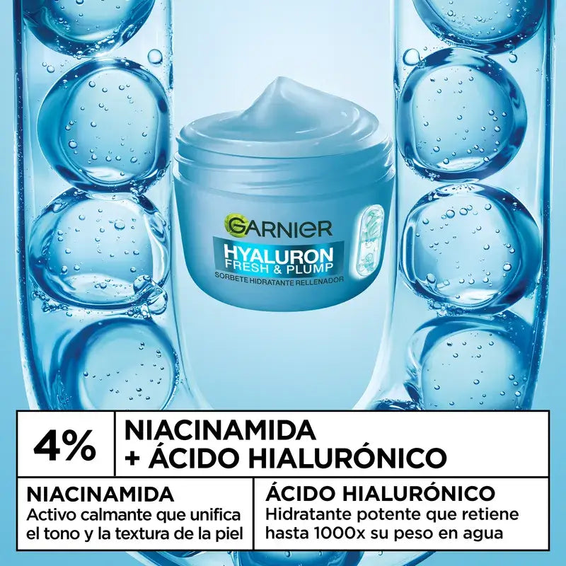 Garnier Hyaluron Fresh & Plump Sorbete Hidratante Rellenador, 85 ml