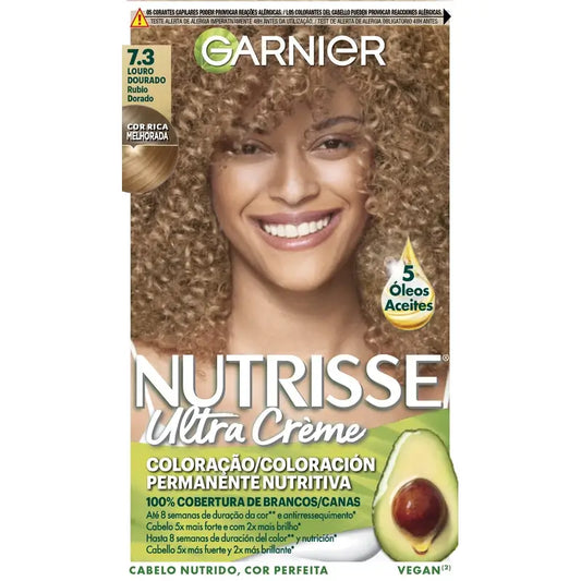Garnier Nutrisse Coloracion Permanente Rubio Dorado Tono 7,3 , 160 ml
