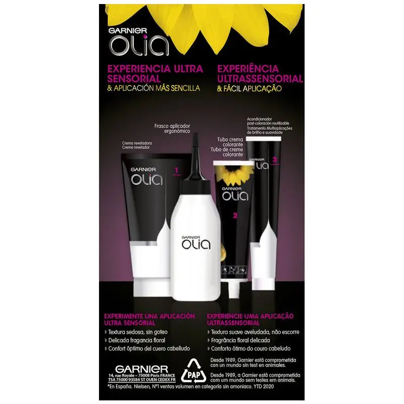 Garnier Olia Coloración Permanente Sin Amoniaco, Olor Agradable Con Aceites Florales Origen Natural- Bold Violeta Eléctrico 4.26