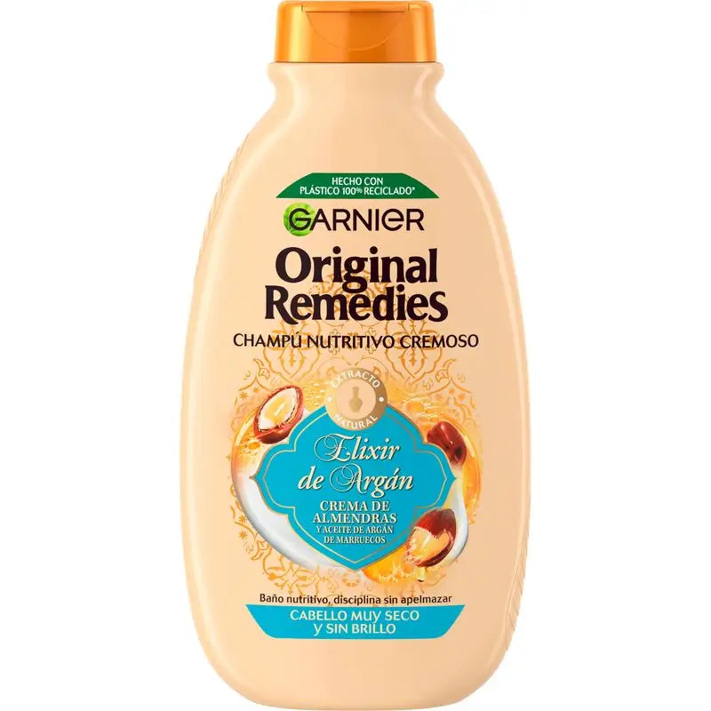 Garnier Original Remedies Elixir De Argán Champú Nutritivo Cremoso Sin Silicona Para Un Pelo Muy Seco Y Sin Brillo 300 Ml