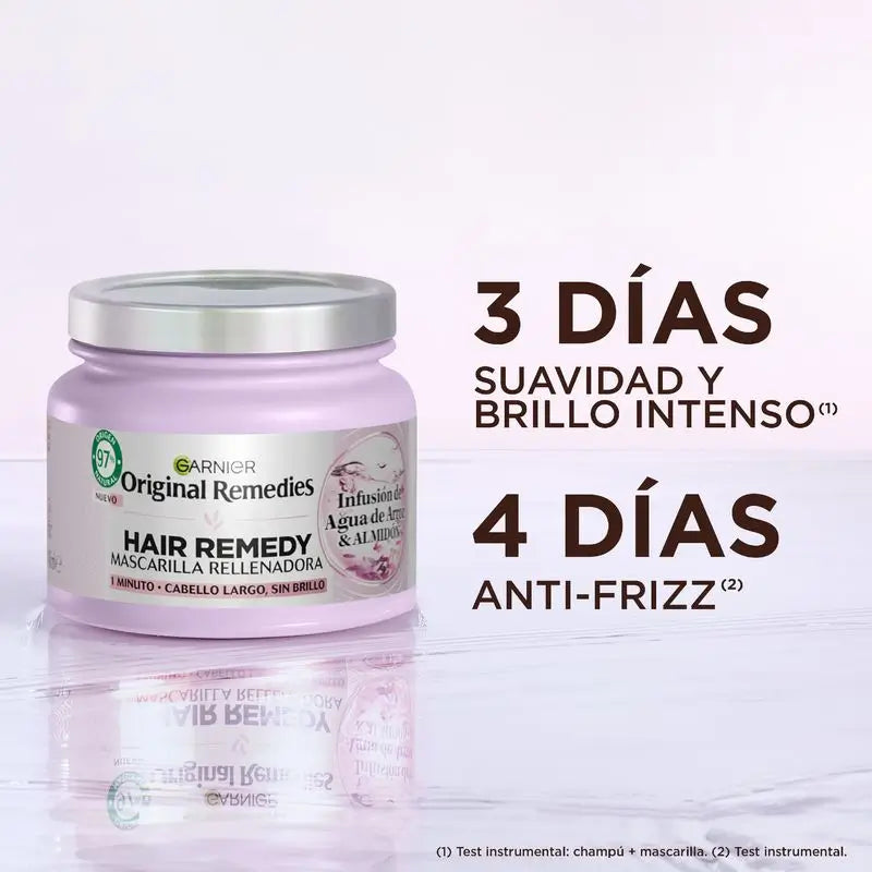 Garnier Original Remedies Mascarilla Rellenadora Con Infusión De Agua De Arroz Cabello Largo, Sin Brillo