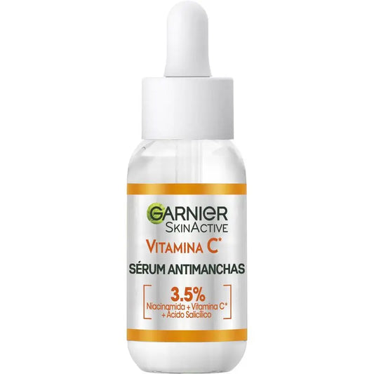 Garnier Sérum Anti Manchas Con Vitamina C, Niacinamida Y Ácido Salicílico. Reduce 43% Manchas Oscuras.