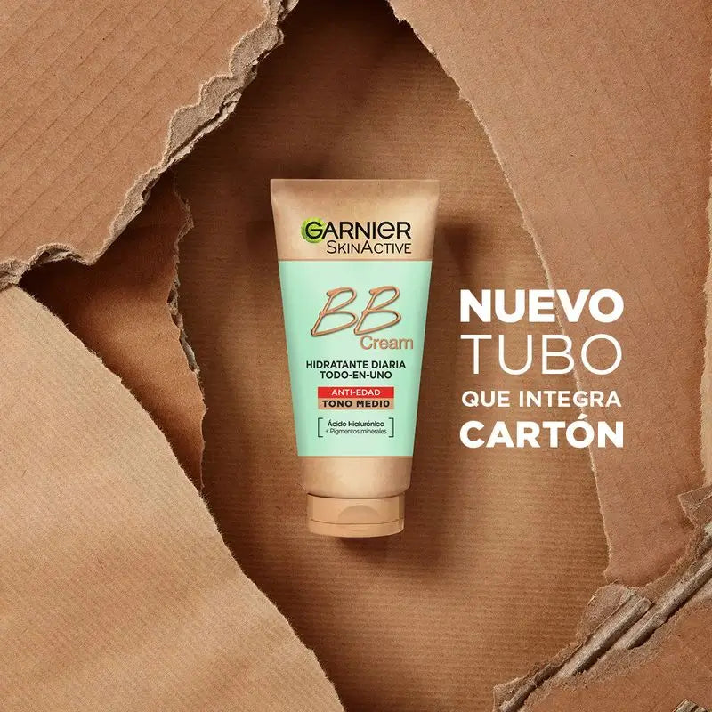 Garnier Skinactive Bb Cream Anti Edad Tono Medio. Hidratante Todo En Uno Con Color Spf15, 50Ml