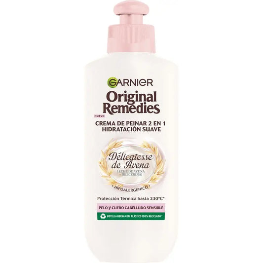 Garnier Ultra Doux 2 En 1 Crema De Peinar Hidratación Suave, 200 ml