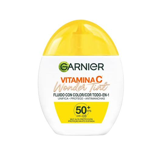 Garnier Uv Daily Protection Vitamina C Wonder Tint Spf50+, Tono Claro , 40 ml