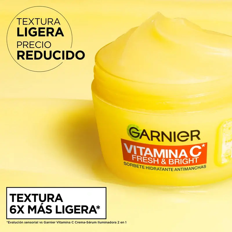 Garnier Vitamin C Fresh & Bright Sorbete Hidratante Antimanchas Crema, 85 ml
