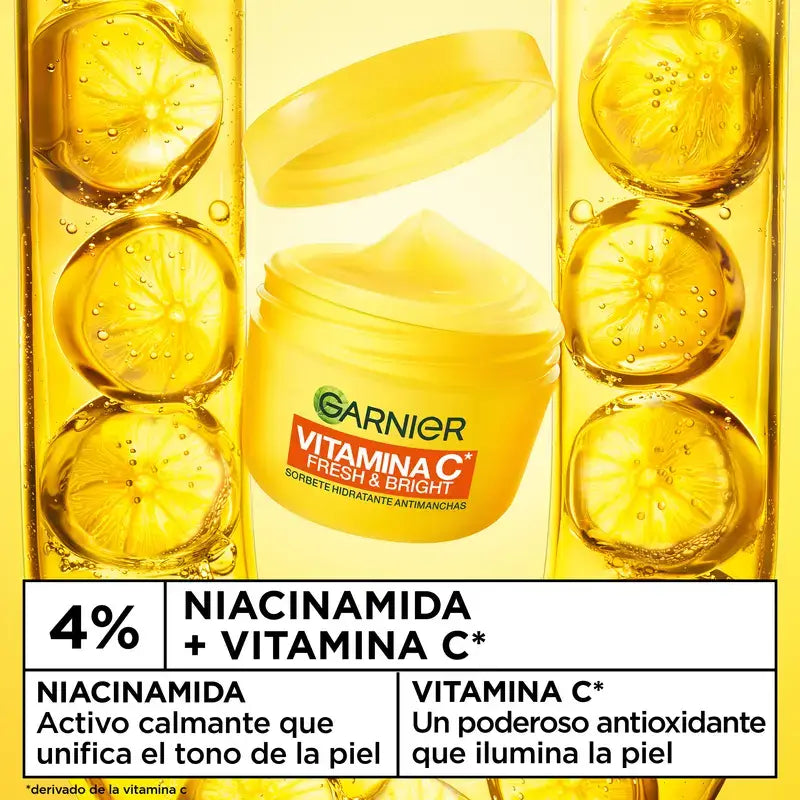 Garnier Vitamin C Fresh & Bright Sorbete Hidratante Antimanchas Crema, 85 ml