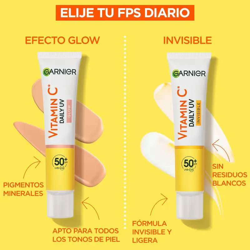 Garnier Vitamina C Fluido Antimanchas Anti-Uv Diario Invisible Fps50+, 40 Ml