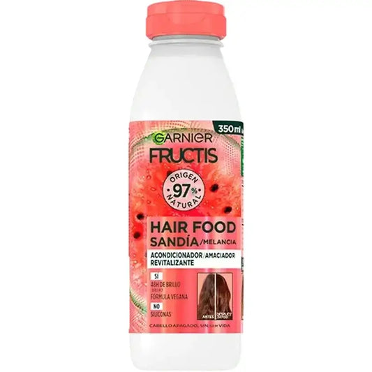 Garnier Fructis Hair Food Sandía Acondicionador Revitalizante Para Cabello Apagado, Sin Vida 350 Ml