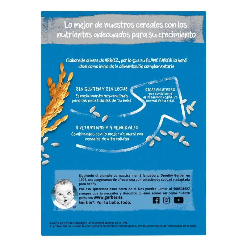 GERBER Papilla Sin Gluten Crema de Arroz 250g