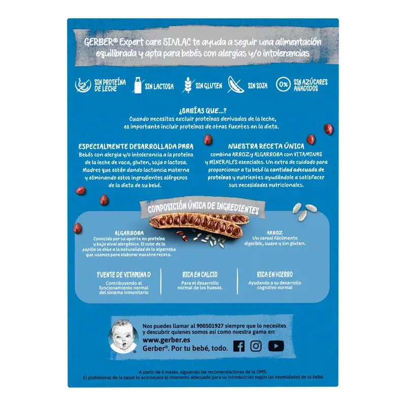 Gerber Papilla Expertcare Sinlac, A Partir De Los 6 Meses, 250 Gr