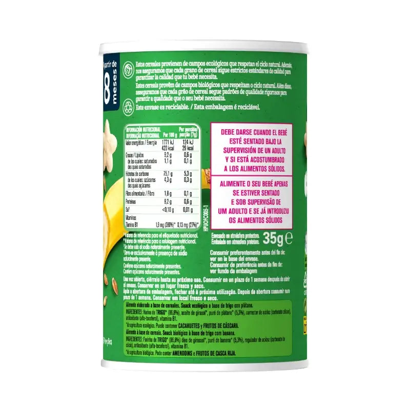 Gerber Snacks Orgánico De Cereales Con Plátano , 35g