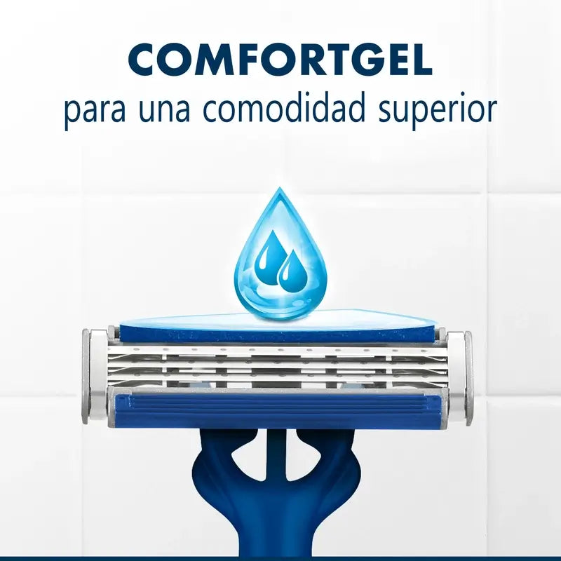 Gillette Blue3 Smooth 8+4 Maquinillas Desechables Hombre Cabezal Pivotante 40° Y Banda Lubricante , 12 unidades