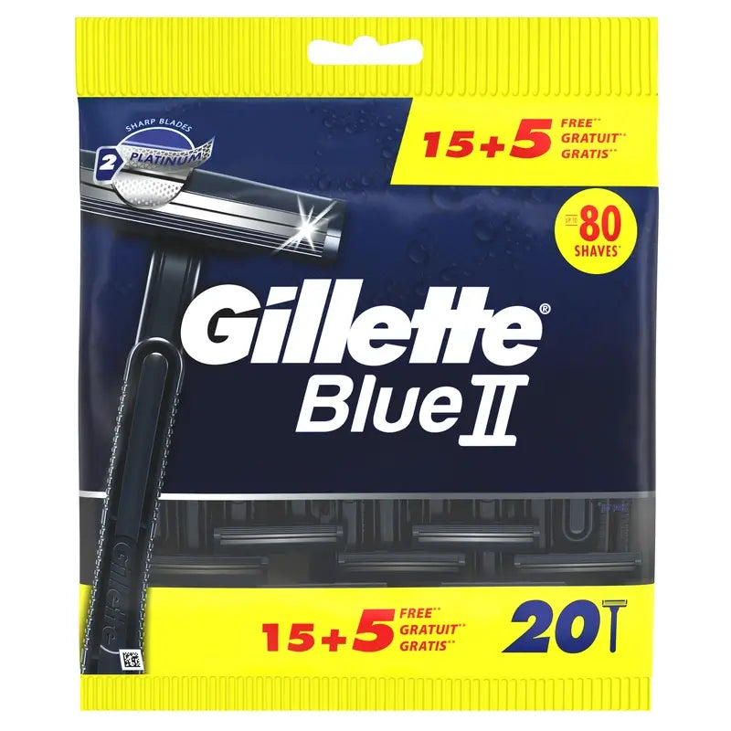 Gillette Blueii Maquinillas Desechables Para Hombre , 20 unidades