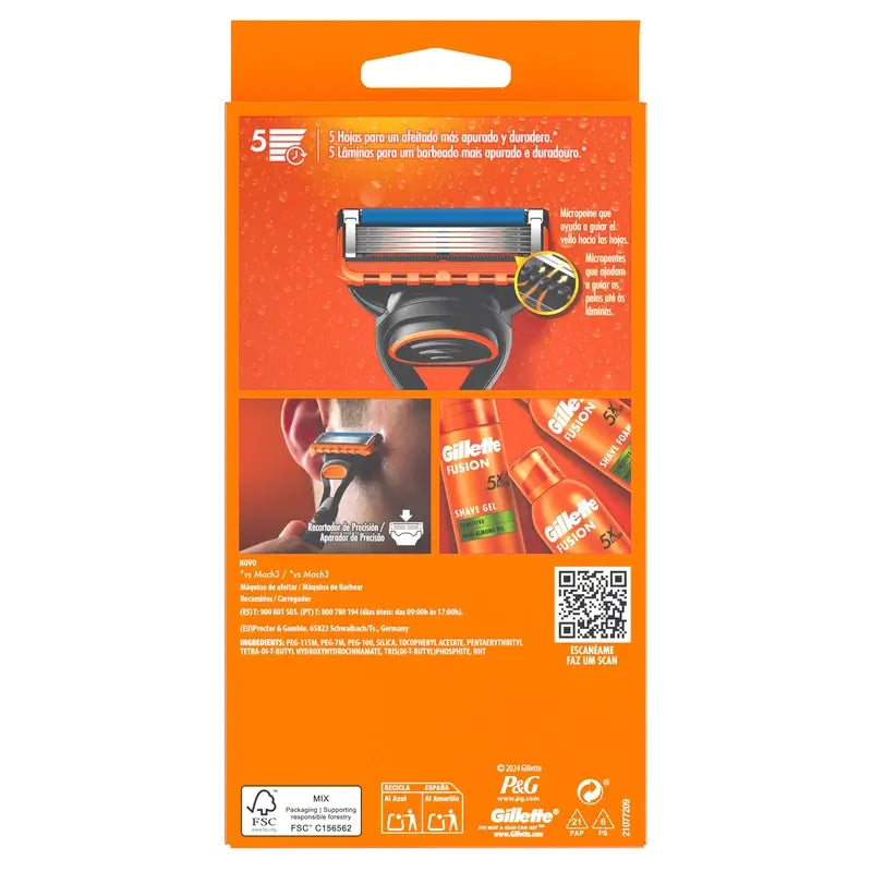 Gillette Fusion5 Maquinilla De Afeitar Para Hombre