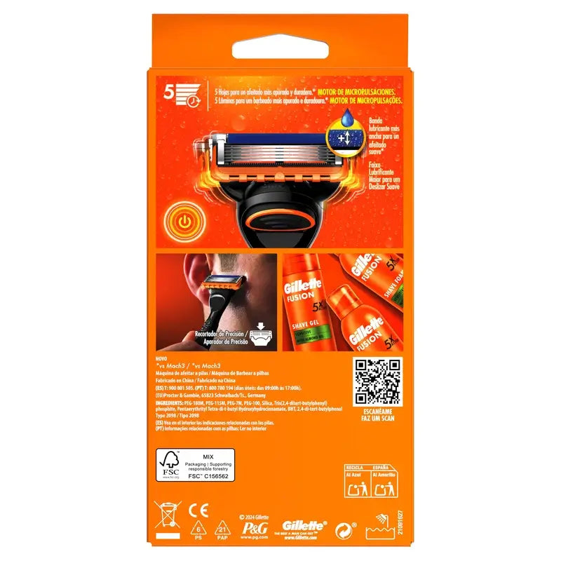 Gillette Fusion5 Power Maquinilla De Afeitar Para Hombre