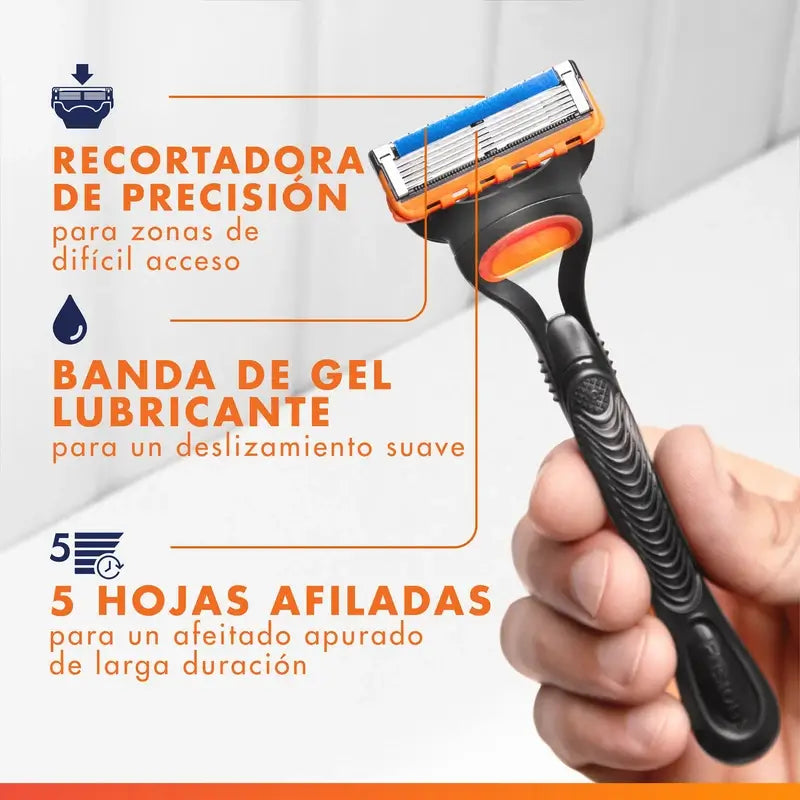 Gillette Fusion5 Proglide 4 Recambios Maquinilla De Afeitar Banda De Gel Lubricante , 4 unidades