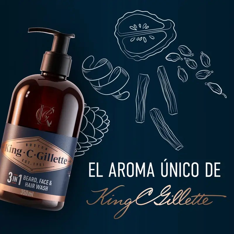 Gillette King C. Gel Para Barba Y Rostro , 350 ml