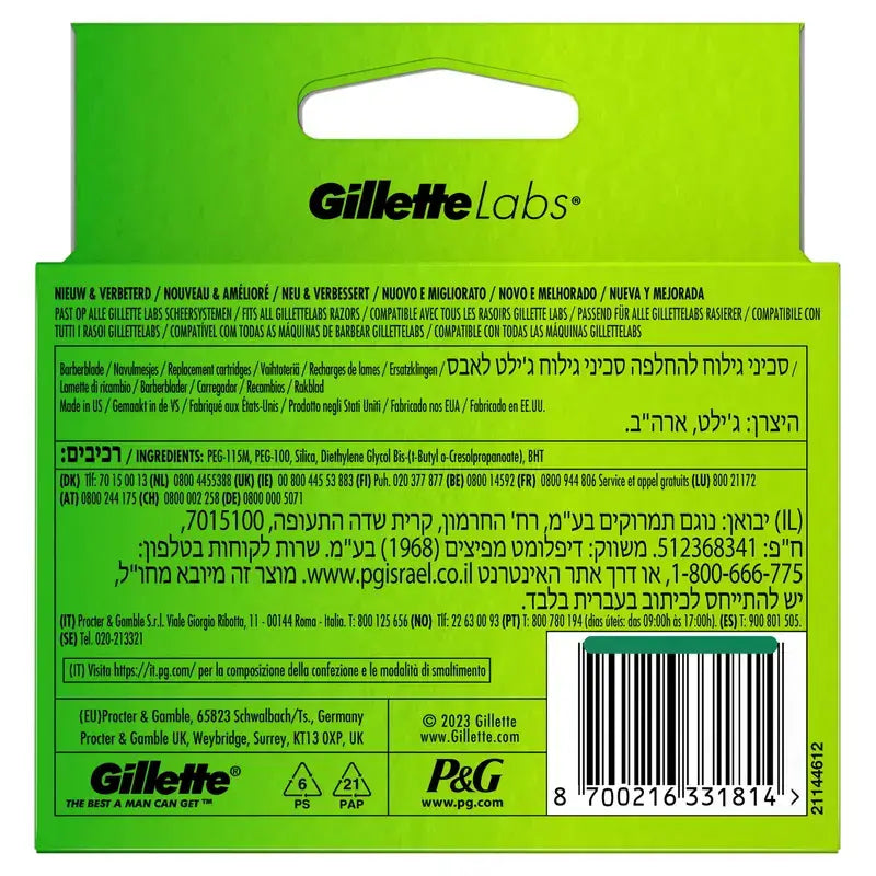 Gillette Labs Recambios, 6 x 2 unidades