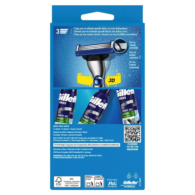 Gillette Mach3 Turbo maquinilla hombre + 2 Recambios