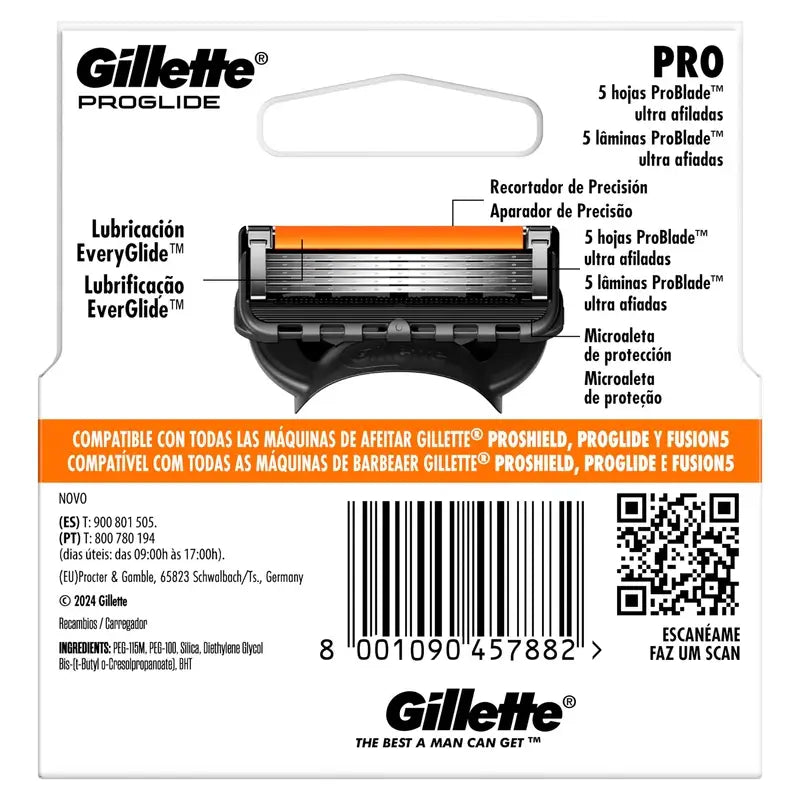 Gillette Proglide Recambios Para Maquinilla De Afeitar Para Hombre , 4 unidades