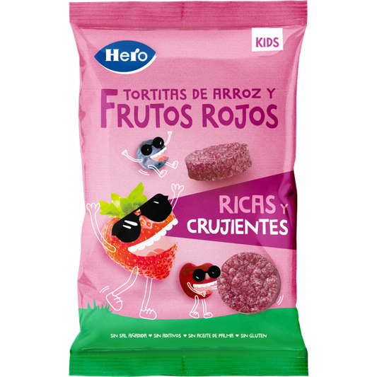 Hero Snack Kids Tortitas De Arroz Y Frutos Rojos  , 40 gr
