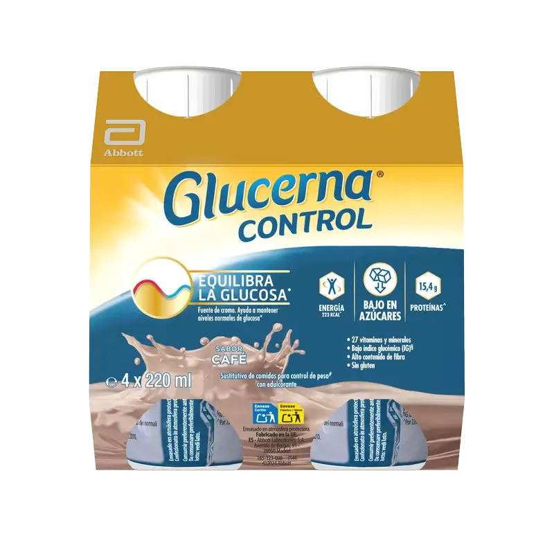 Glucerna Control Sabor Café, 4 Botellas x 220 ml