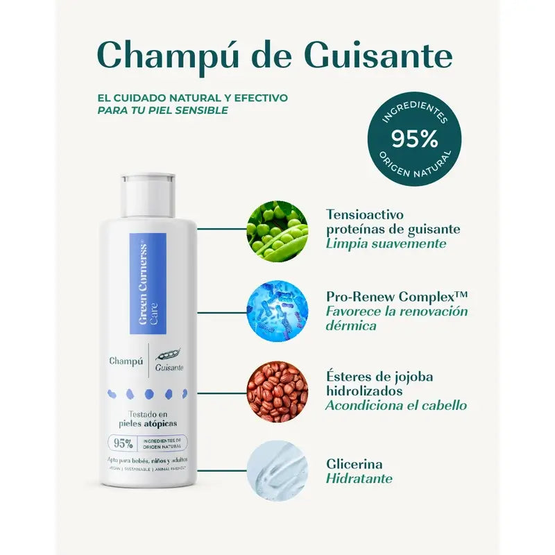 Green Cornerss Champú de Gisante, 300 ml