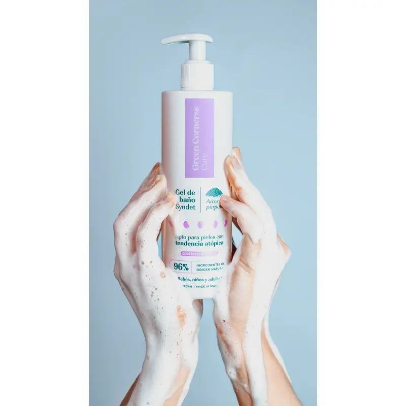 Green Cornerss Gel de Baño de Arroz Púrpura, 400 ml